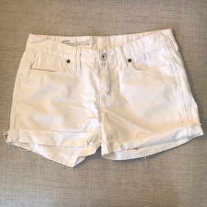 Madewell white jean shorts